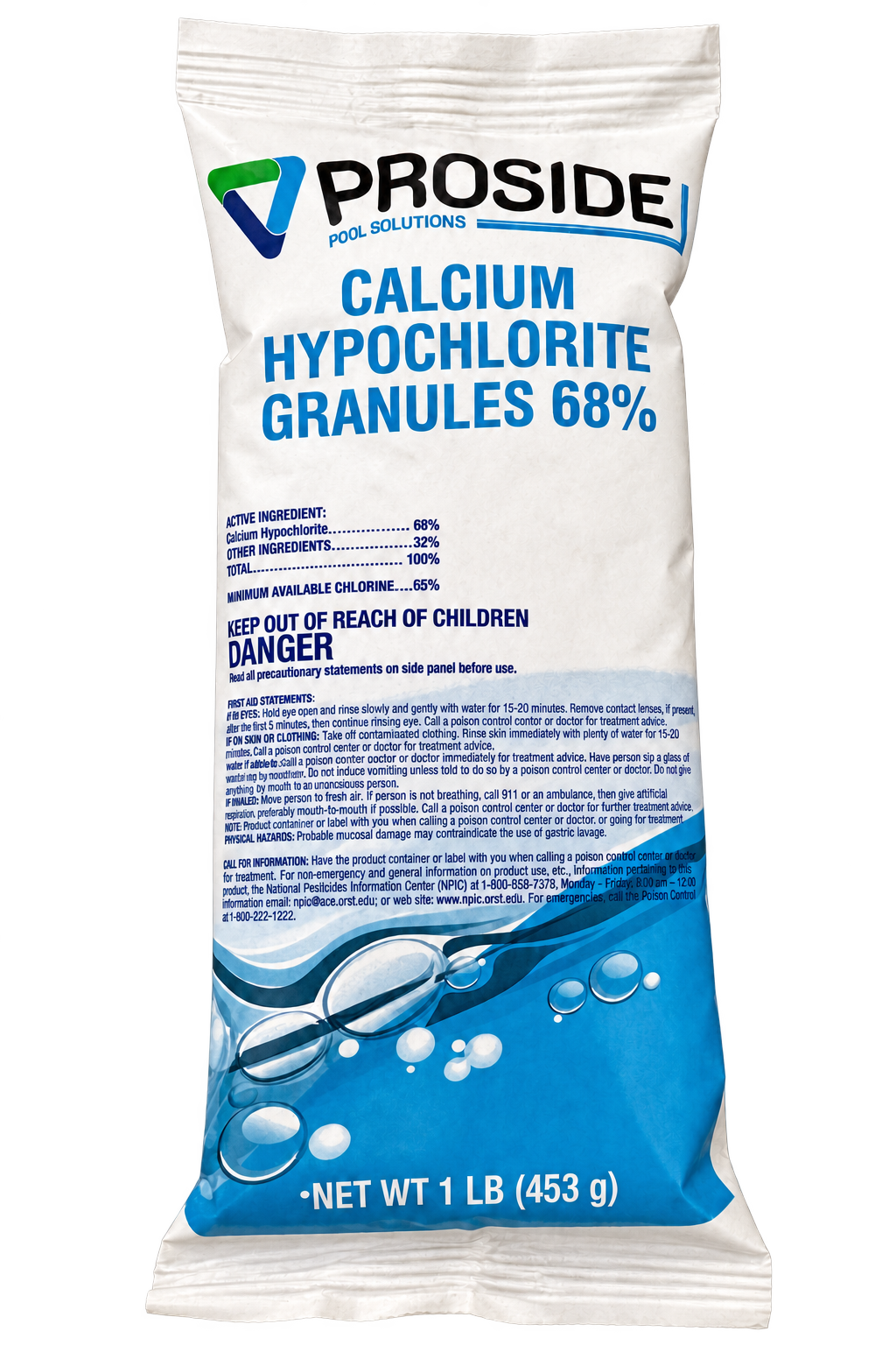 ProSide Cal Hypo 68% Case of 50 × 1 lb bags packaging illustration